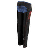 Milwaukee Leather SH1182 Women's Black with Red Textile Motorcycle Riding Chaps with Tribal Embroidery