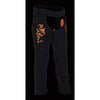 Milwaukee Performance SH1182 Women's Black and Orange Textile Chap with Tribal Embroidery - Milwaukee Performance Womens Textile Chaps