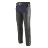 Milwaukee Leather SH1198 Men's Black Adjustable Side Snap Belt Less Chaps - Milwaukee Leather Mens Leather Chaps