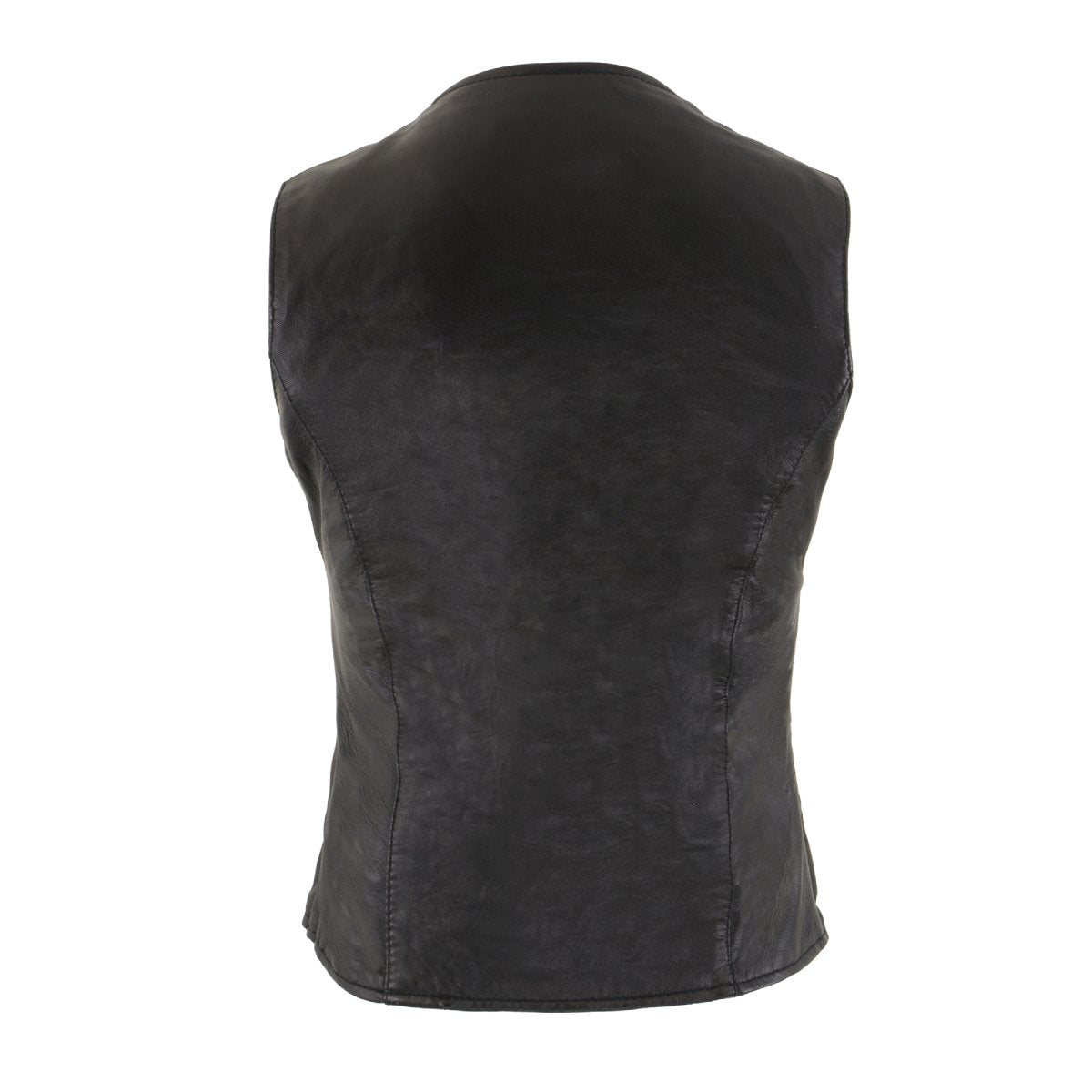Milwaukee Leather SH1216 Ladies Black Leather Vest with Front Laces and Dual Gun Pockets - Milwaukee Leather Womens Leather Vests