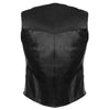Milwaukee Leather SH1227 Ladies Classic Black Leather  Four Snap Vest with Gun Pockets - Milwaukee Leather Womens Leather Vests