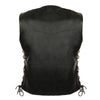 Milwaukee Leather SH1227L Ladies Classic Black Leather Vest with Side Lace - Milwaukee Leather Womens Leather Vests