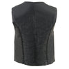 Milwaukee Leather SH1246Z Women's Black Leather Classic Braided Motorcycle Rider Vest with Front Zip Closure