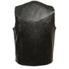 Milwaukee Leather SH1310 Men's Classic Black Leather Vest with Snap Button Closure - Milwaukee Leather Mens Leather Vests