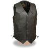 Milwaukee Leather SH1315 Men's Black Leather Classic Side Lace Biker Vest - Milwaukee Leather Mens Leather Vests