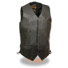 Milwaukee Leather SH1315TALL Men's Tall Sizes Black Leather Classic Side Lace Biker Vest - Milwaukee Leather Mens Leather Vests