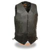 Milwaukee Leather SH1315TALL Men's Tall Sizes Black Leather Classic Side Lace Biker Vest - Milwaukee Leather Mens Leather Vests