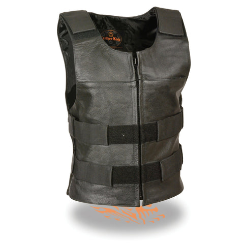 Milwaukee Leather SH1367LZ Ladies 'Bullet Proof Replica' Black Leather Vest - Milwaukee Leather Womens Leather Vests