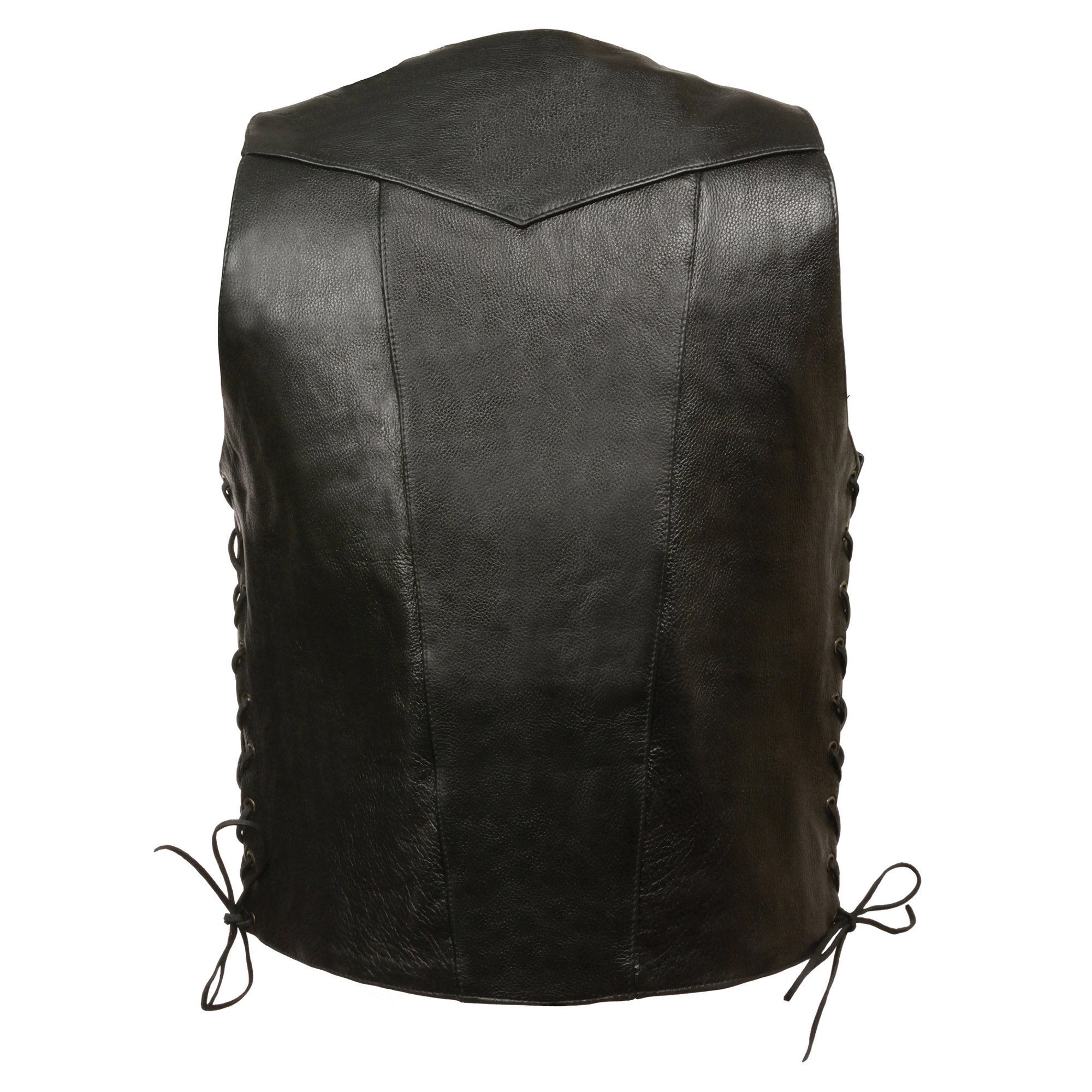 Milwaukee Leather SH1391 Men's Black Leather 10 Pocket Vest with Gun Pockets - Milwaukee Leather Mens Leather Vests