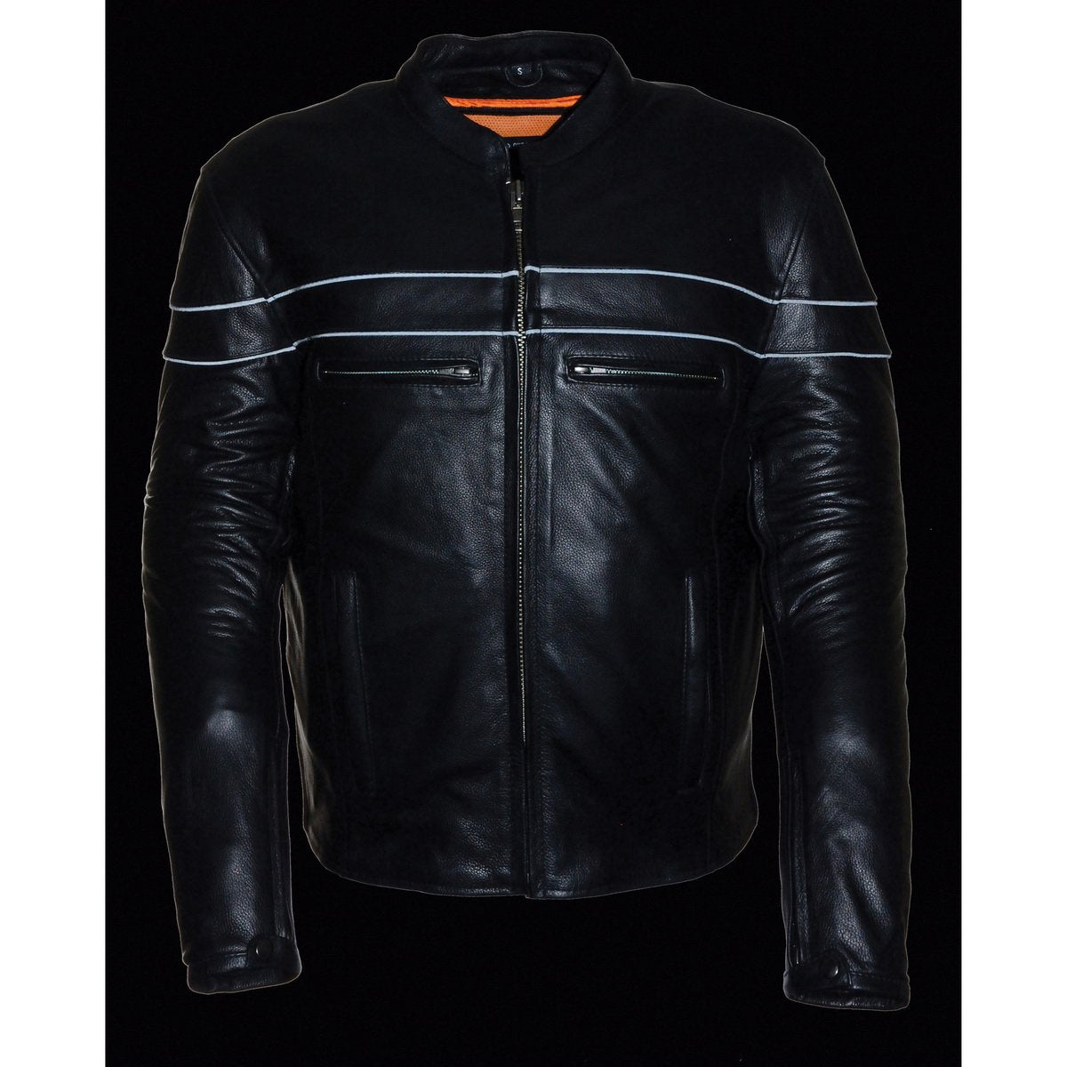 Milwaukee Leather SH1408 Men's Sporty Crossover Vented Black Leather Scooter Jacket with Gun Pocket - Milwaukee Leather Mens Leather Jackets