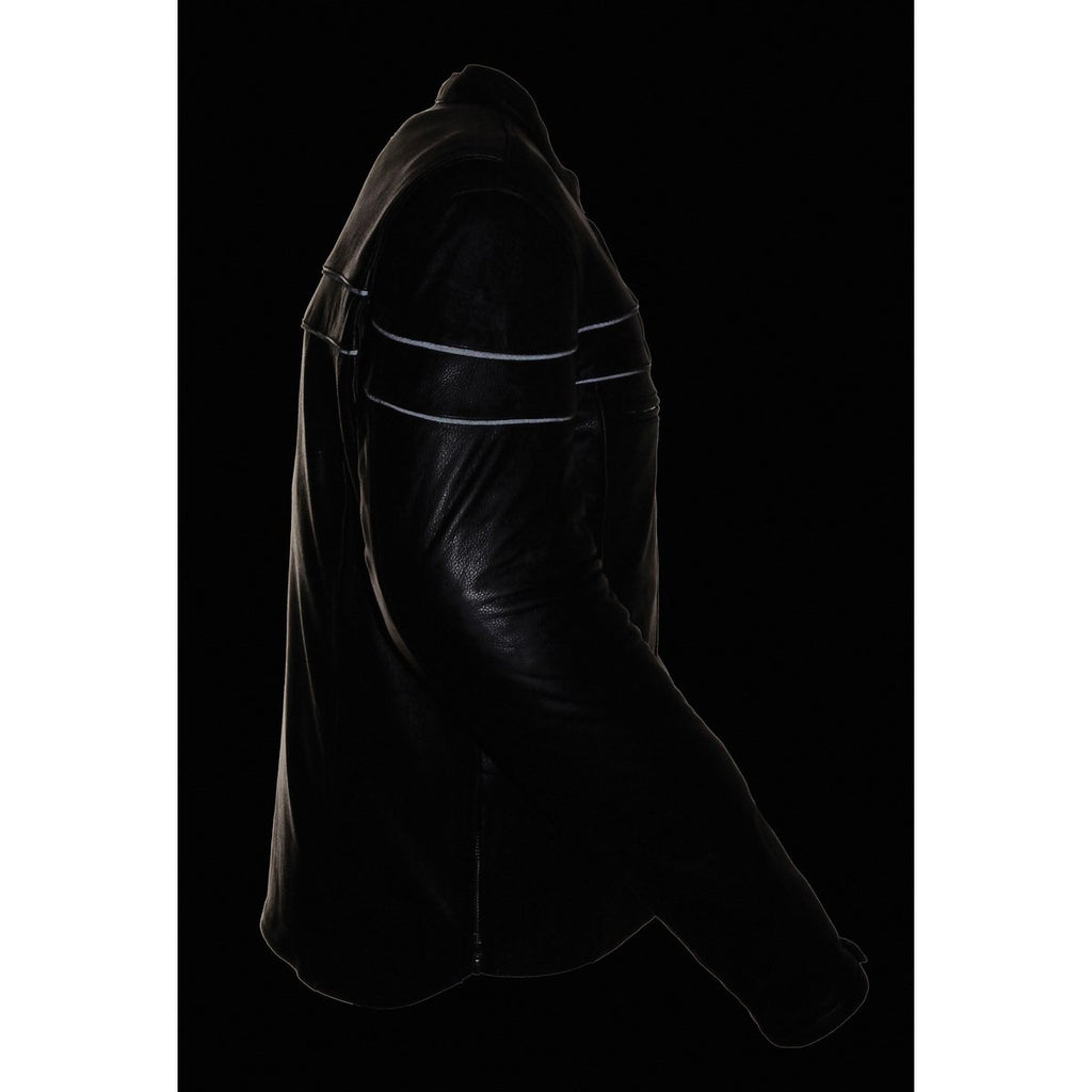 Milwaukee Leather SH1408 Men's Sporty Crossover Vented Black Leather Scooter Jacket with Gun Pocket - Milwaukee Leather Mens Leather Jackets