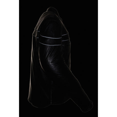 Milwaukee Leather SH1408 Men's Sporty Crossover Vented Black Leather Scooter Jacket with Gun Pocket - Milwaukee Leather Mens Leather Jackets