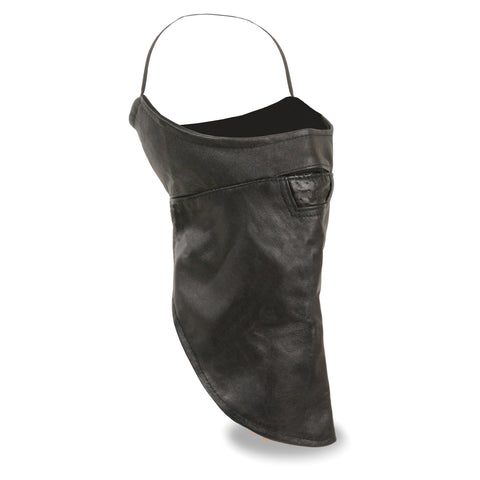 Milwaukee Leather SH163 Unisex Premium Leather Face Mask with Fleece Liner