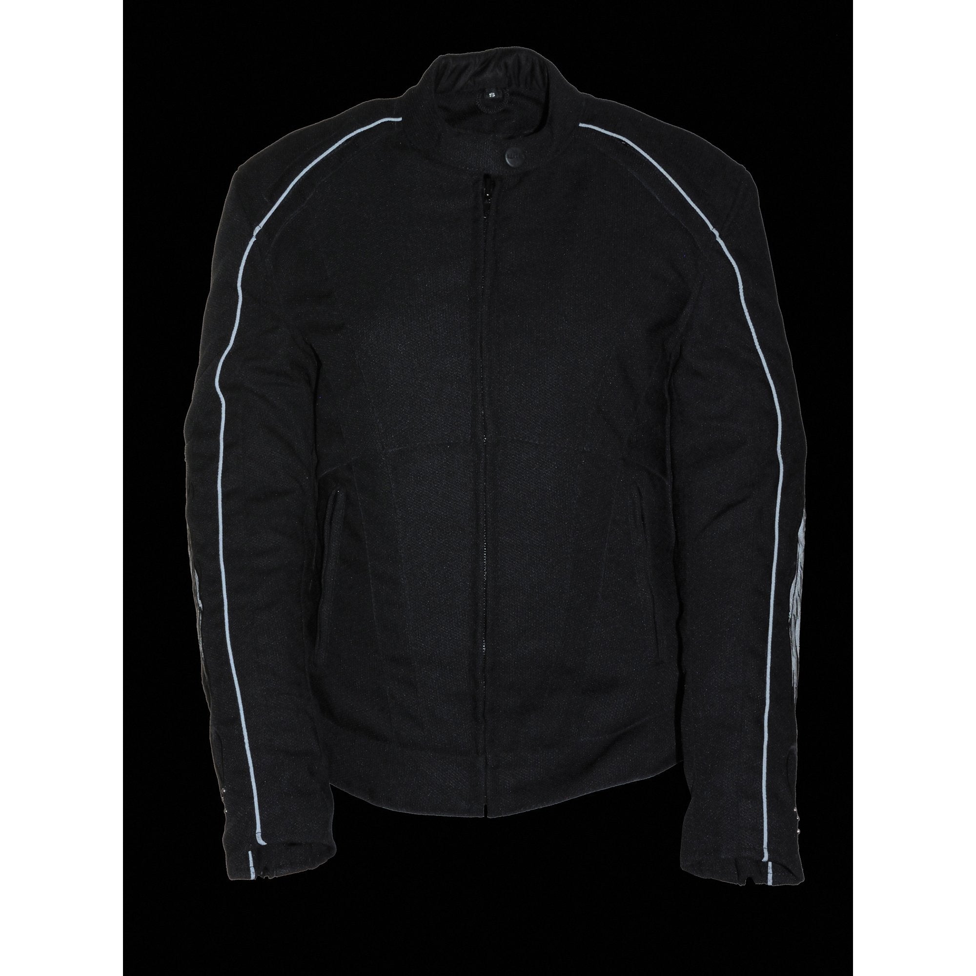 Milwaukee Performance SH1954 Women's Black Textile Jacket with Stud and Wings Detailing - Milwaukee Performance Womens Textile Jackets