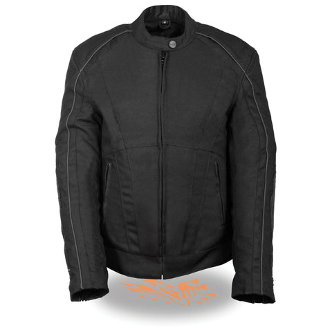 Milwaukee Performance SH1954 Women's Black Textile Jacket with Stud and Wings Detailing - Milwaukee Performance Womens Textile Jackets