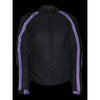 Milwaukee Performance SH1954 Women's Black and Purple Textile Jacket with Stud and Wings Detailing - Milwaukee Performance Womens Textile Jackets