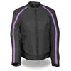 Milwaukee Performance SH1954 Women's Black and Purple Textile Jacket with Stud and Wings Detailing - Milwaukee Performance Womens Textile Jackets
