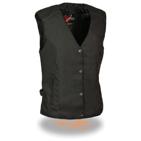 Milwaukee Performance SH1955 Ladies Black and Pink Textile Vest with Wing Embroidery - Milwaukee Performance Womens Textile Vests