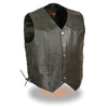 Milwaukee Leather SH2011L Kids Black Classic Side Lace Three Snap Leather Vest - Milwaukee Leather Kids Leather Vests