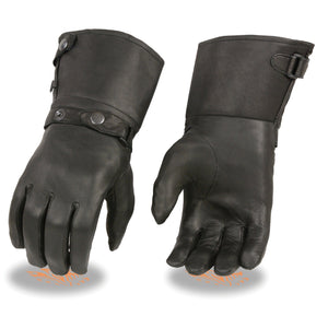 Milwaukee Leather SH264 Men's Black Leather Thermal Lined Gauntlet Gloves