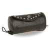 Milwaukee Leather SH496 Black Soft Leather Large Braids and Studs Tool Pouch