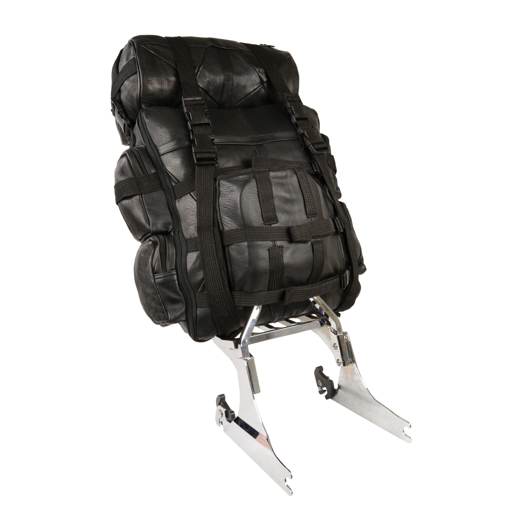 Milwaukee Leather SH537 Large Leather Deluxe Sissy Bar Pack (20X16X6)