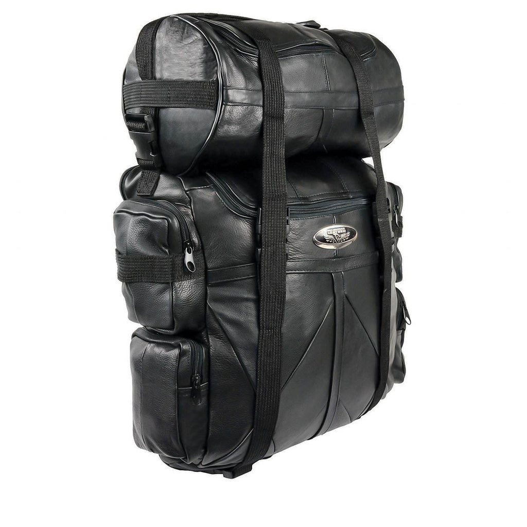 Milwaukee Leather SH537 Black Large Leather Deluxe Sissy Bar Pack