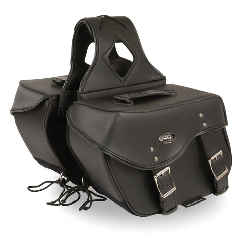 Milwaukee Performance SH55303ZB Black Medium Zip-Off PVC Studded Throw Over Saddle Bag