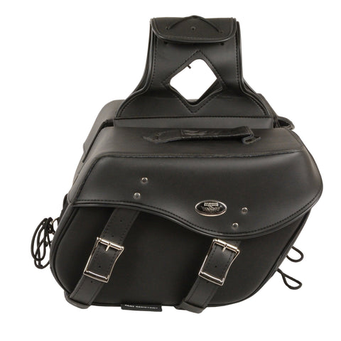 Milwaukee Performance SH55303ZB Black Medium Zip-Off PVC Studded Throw Over Saddle Bag