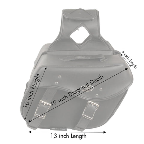 Milwaukee Performance SH55303ZB Black Medium Zip-Off PVC Studded Throw Over Saddle Bag