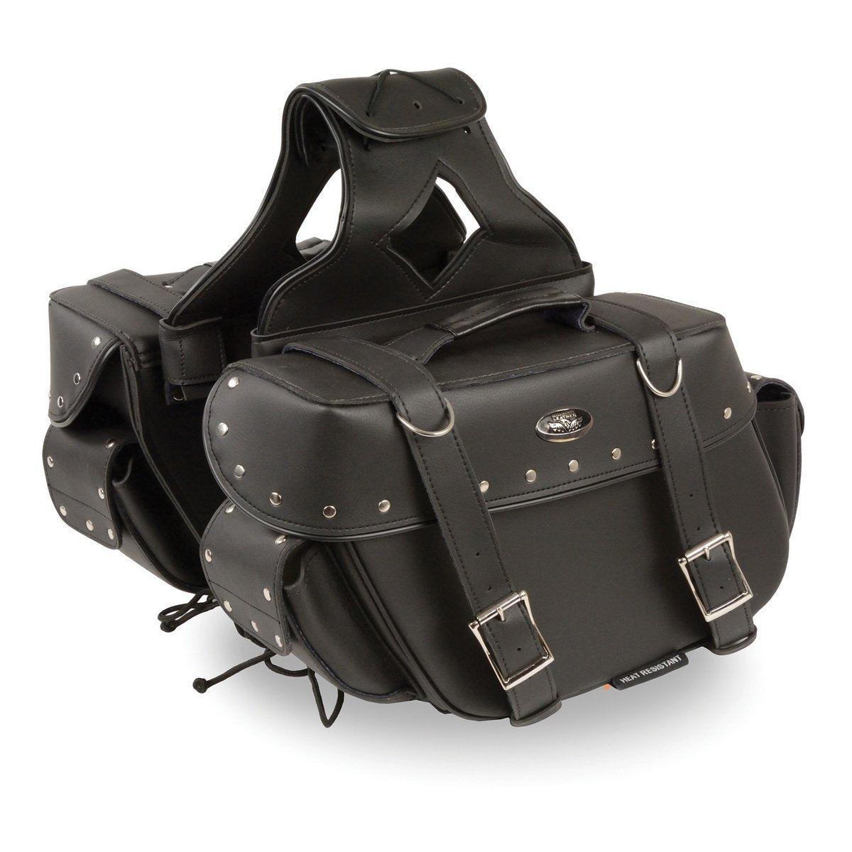 Milwaukee Performance SH57402ZB Black Medium Zip-Off PVC Throw Over Riveted Saddlebags