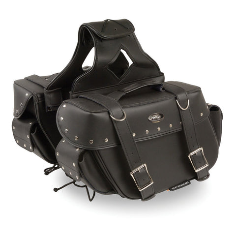 Milwaukee Performance SH57402ZB Black Medium Zip-Off PVC Throw Over Riveted Saddlebags