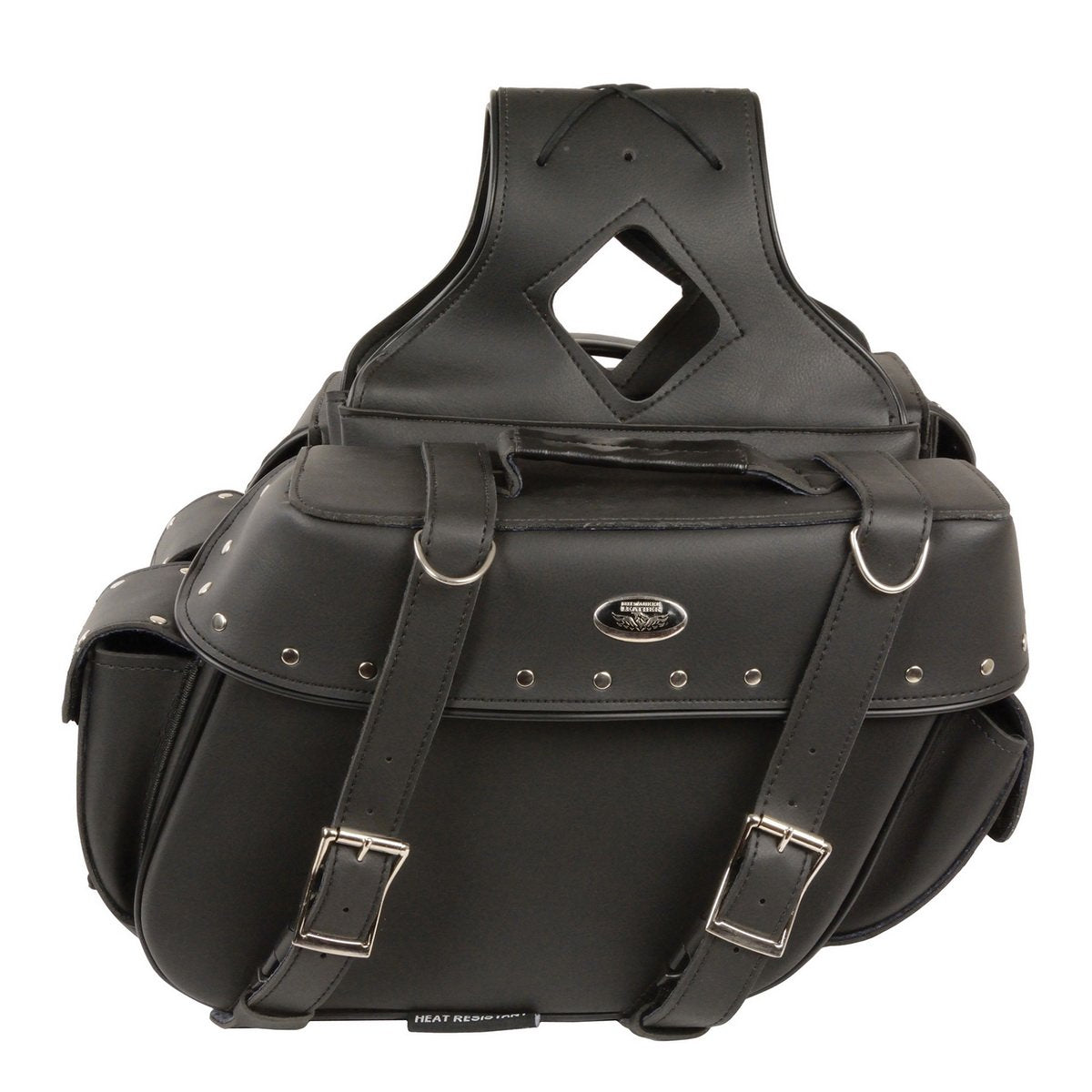 Milwaukee Performance SH57402ZB Black Medium Zip-Off PVC Throw Over Riveted Saddlebags