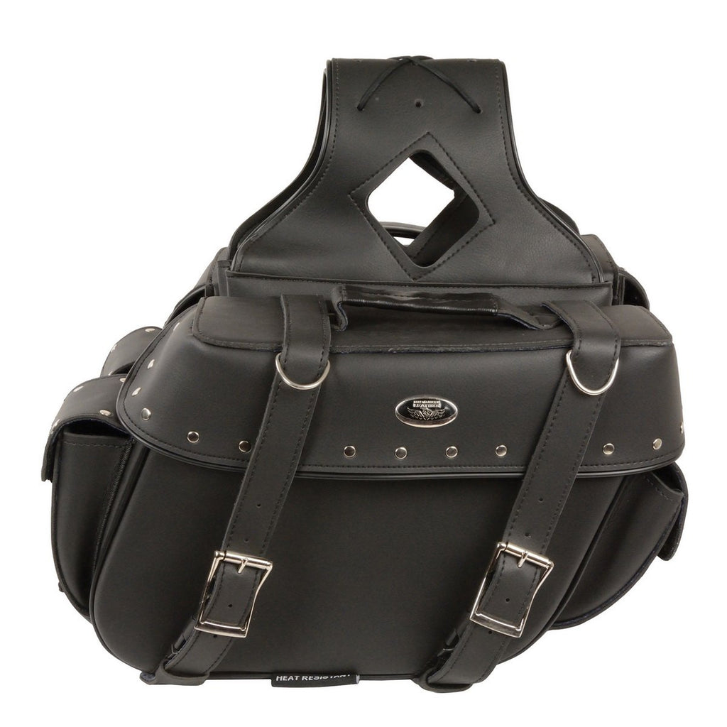 Milwaukee Performance SH57402ZB Black Medium Zip-Off PVC Throw Over Riveted Saddlebags