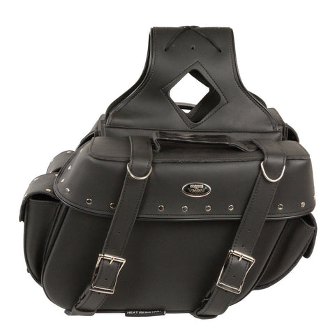 Milwaukee Performance SH57402ZB Black Medium Zip-Off PVC Throw Over Riveted Saddlebags