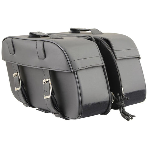 Milwaukee Leather SH57701 Black Medium PVC Zip-Off Saddlebags