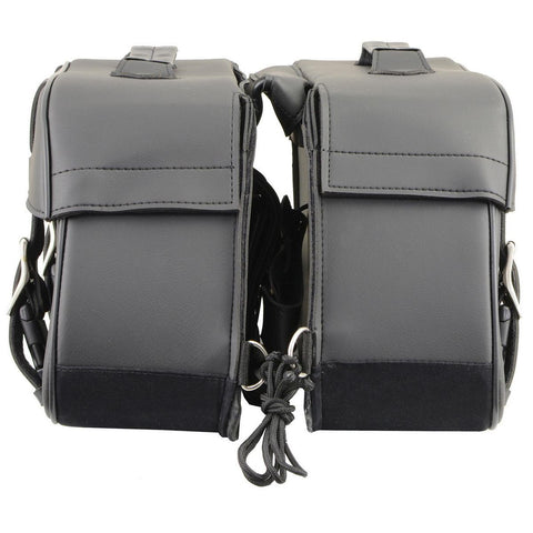 Milwaukee Leather SH57701 Black Medium PVC Zip-Off Saddlebags