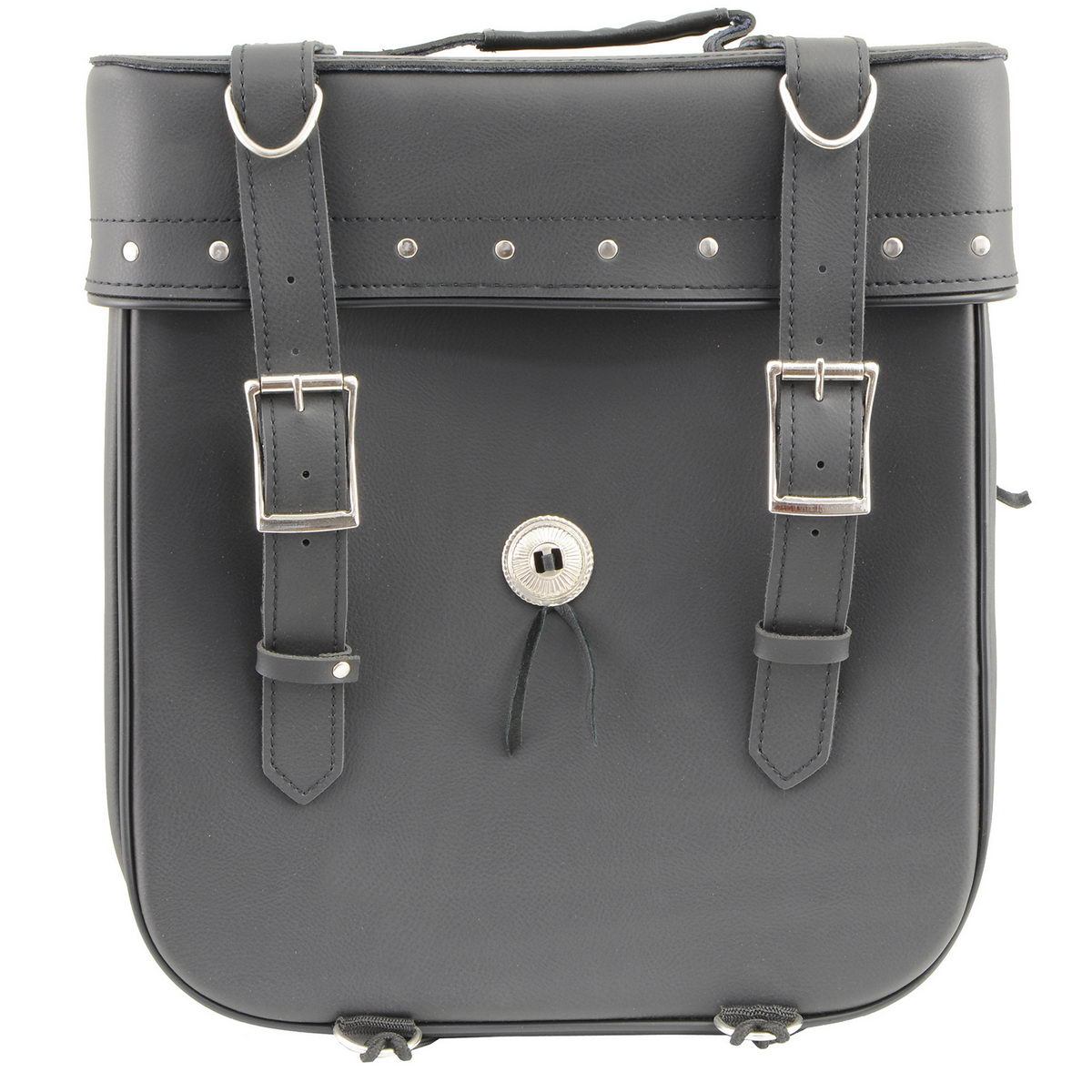 Milwaukee Leather SH581 Black Medium ‘Studded’ PVC Sissy Bar Carry Bag