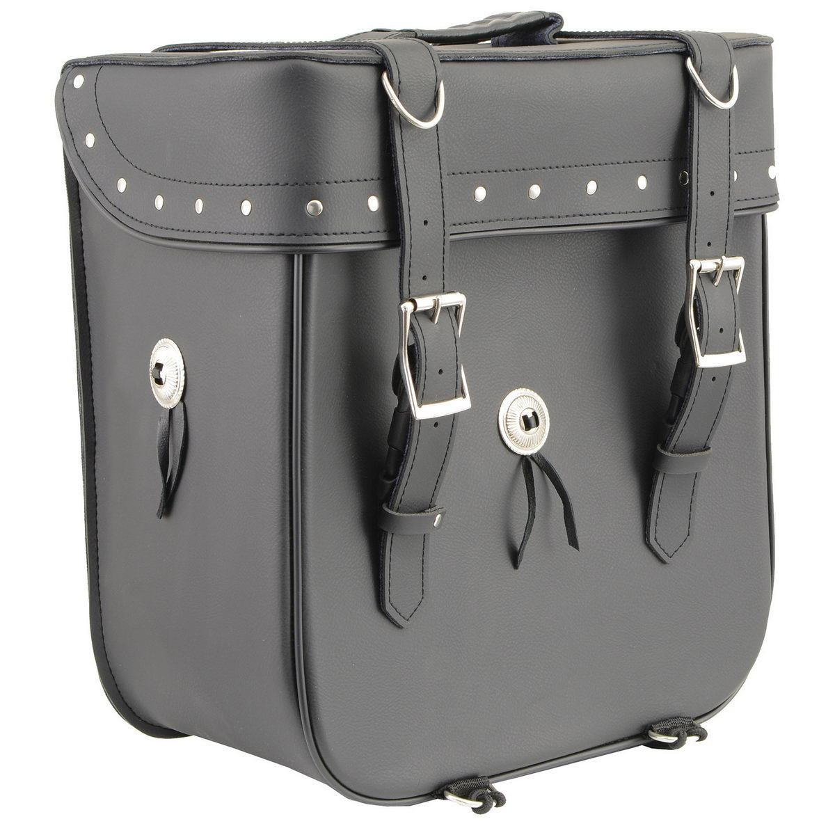 Milwaukee Leather SH581 Medium Black ‘Studded’ PVC Sissy Bar Motorcycle Bag