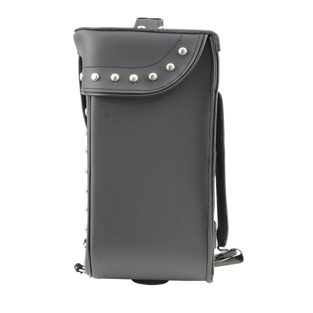Milwaukee Leather SH582 Black Medium ‘Studded’ PVC Sissy Bar Carry Bag