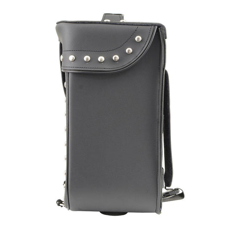 Milwaukee Leather SH582 Black Medium ‘Studded’ PVC Sissy Bar Carry Bag
