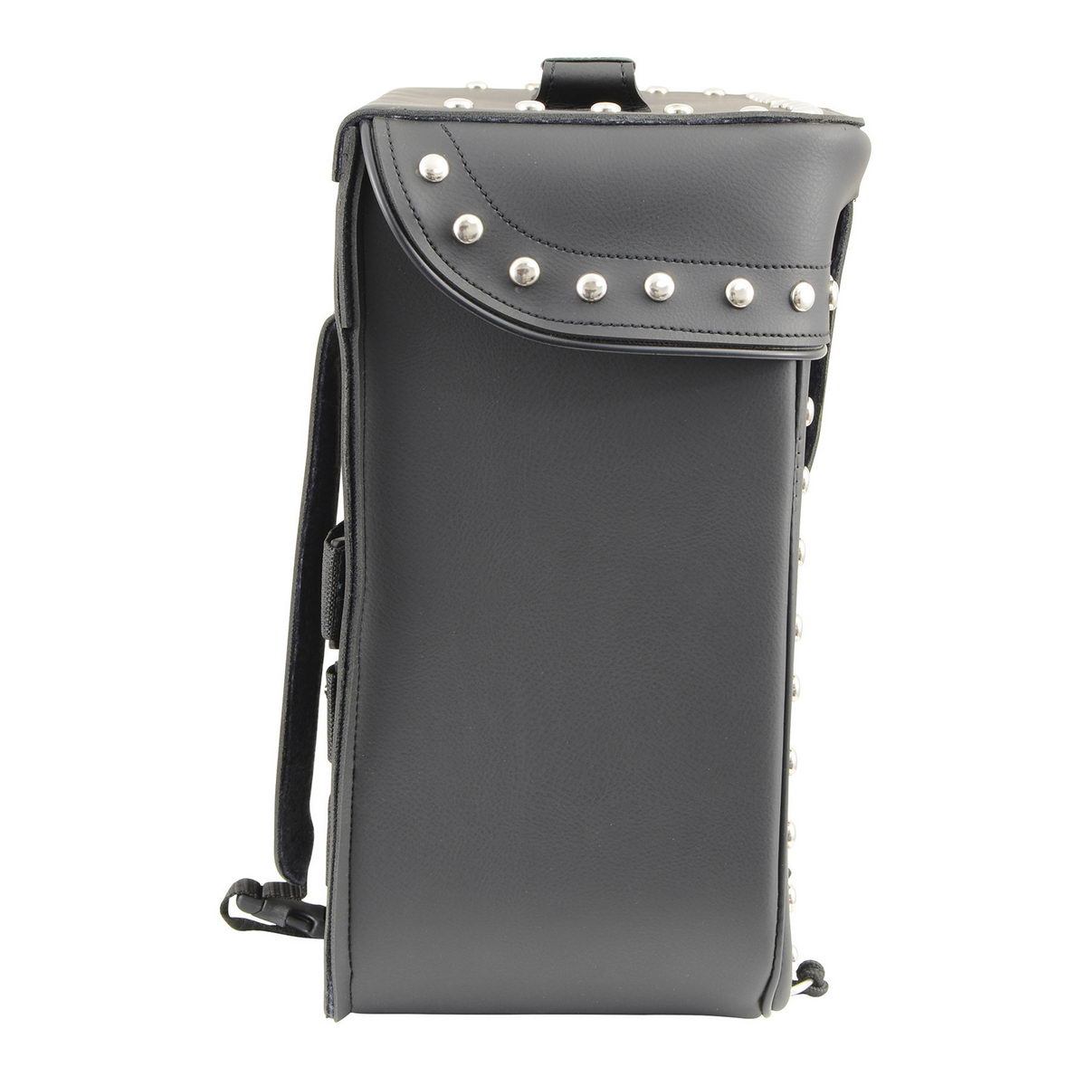 Milwaukee Leather SH582 Black Medium ‘Studded’ PVC Sissy Bar Carry Bag
