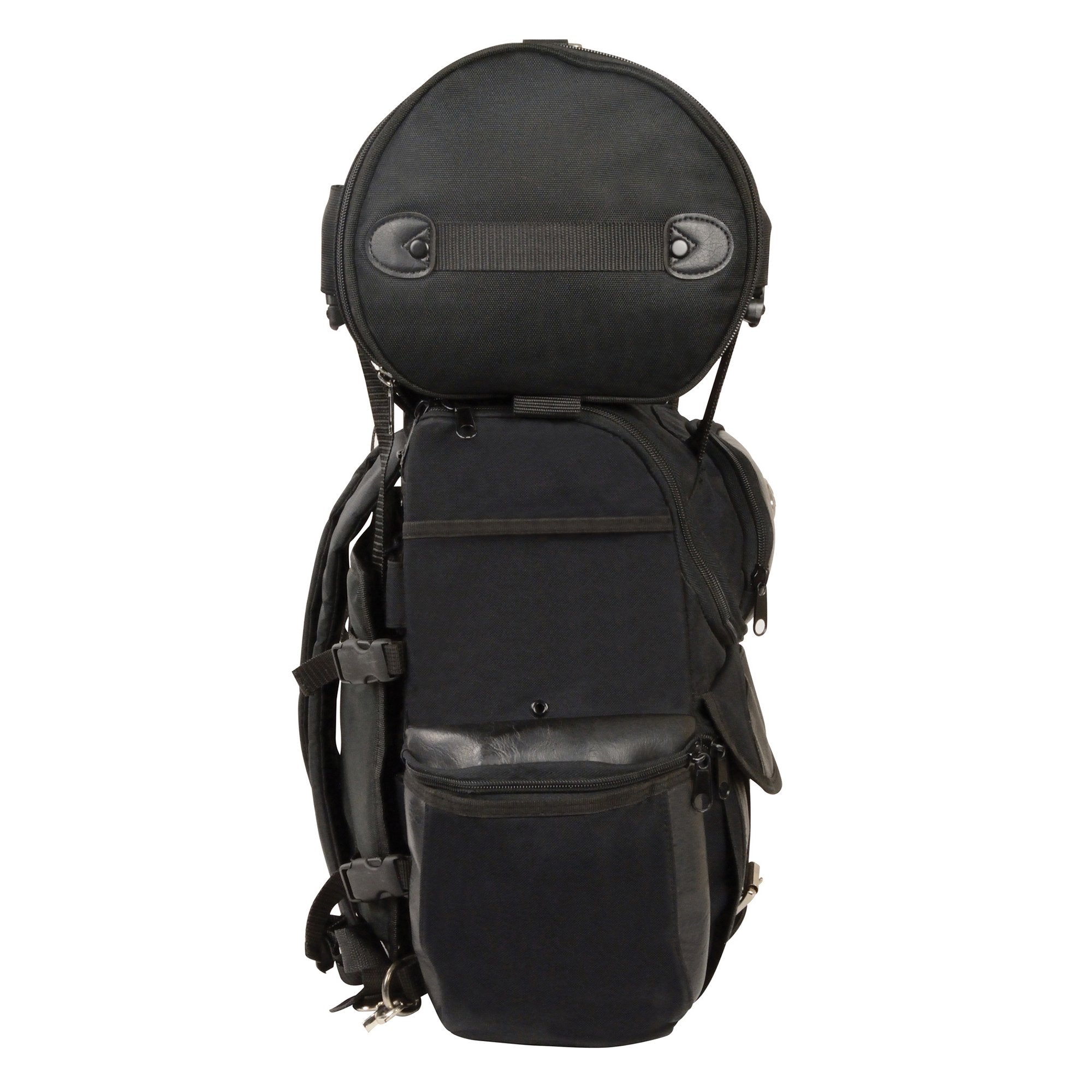 Milwaukee Leather SH602BAG Black Medium Size Textile and PVC 2-Piece Touring Sissy Bar Bag