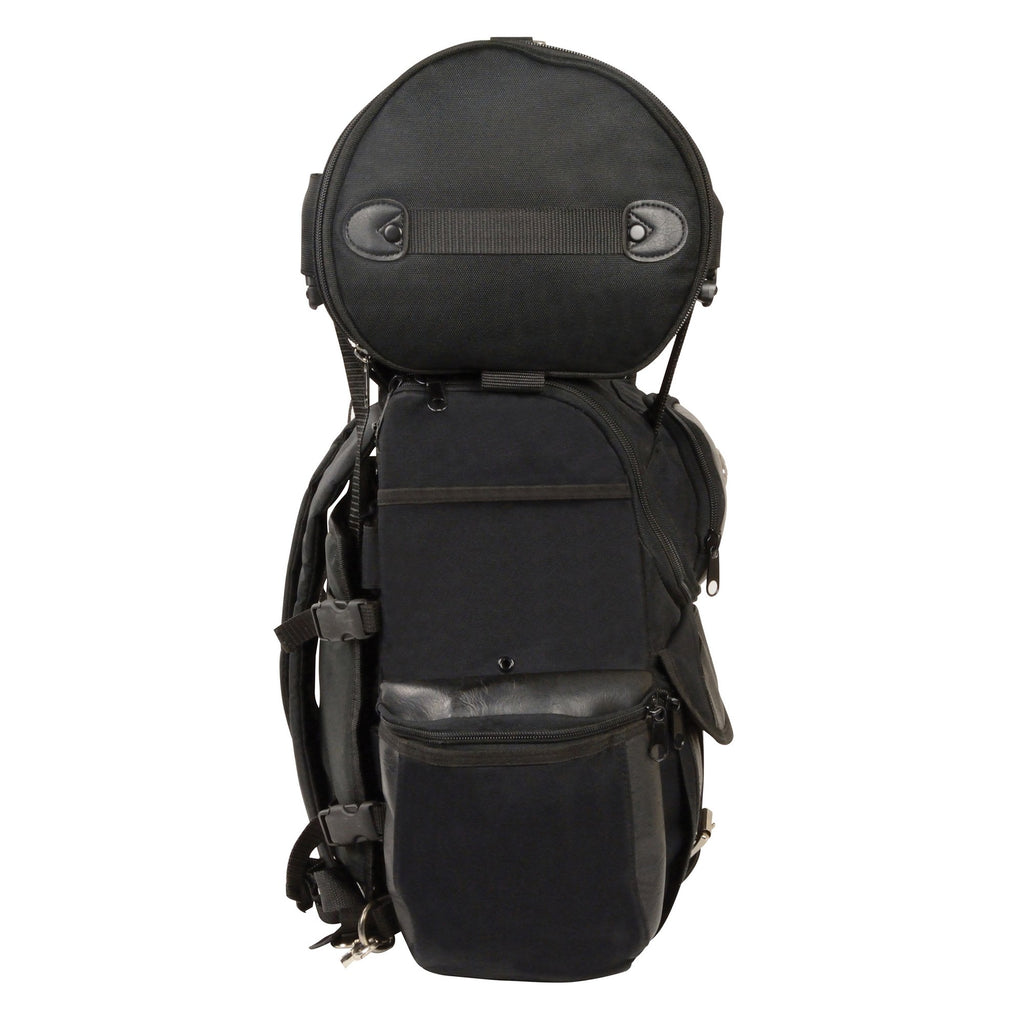 Milwaukee Leather SH602BAG Black Medium Size Textile and PVC 2-Piece Touring Sissy Bar Bag