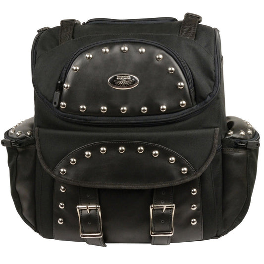 Milwaukee Performance SH602S Black Textile Medium Two Piece Studded Touring Sissy Bar Bag