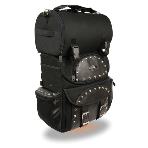 Milwaukee Performance SH602S Black Textile Medium Two Piece Studded Touring Sissy Bar Bag