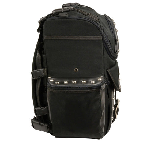 Milwaukee Performance SH602S Black Textile Medium Two Piece Studded Touring Sissy Bar Bag