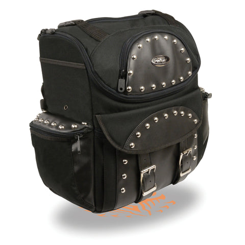 Milwaukee Performance SH602S Black Textile Medium Two Piece Studded Touring Sissy Bar Bag