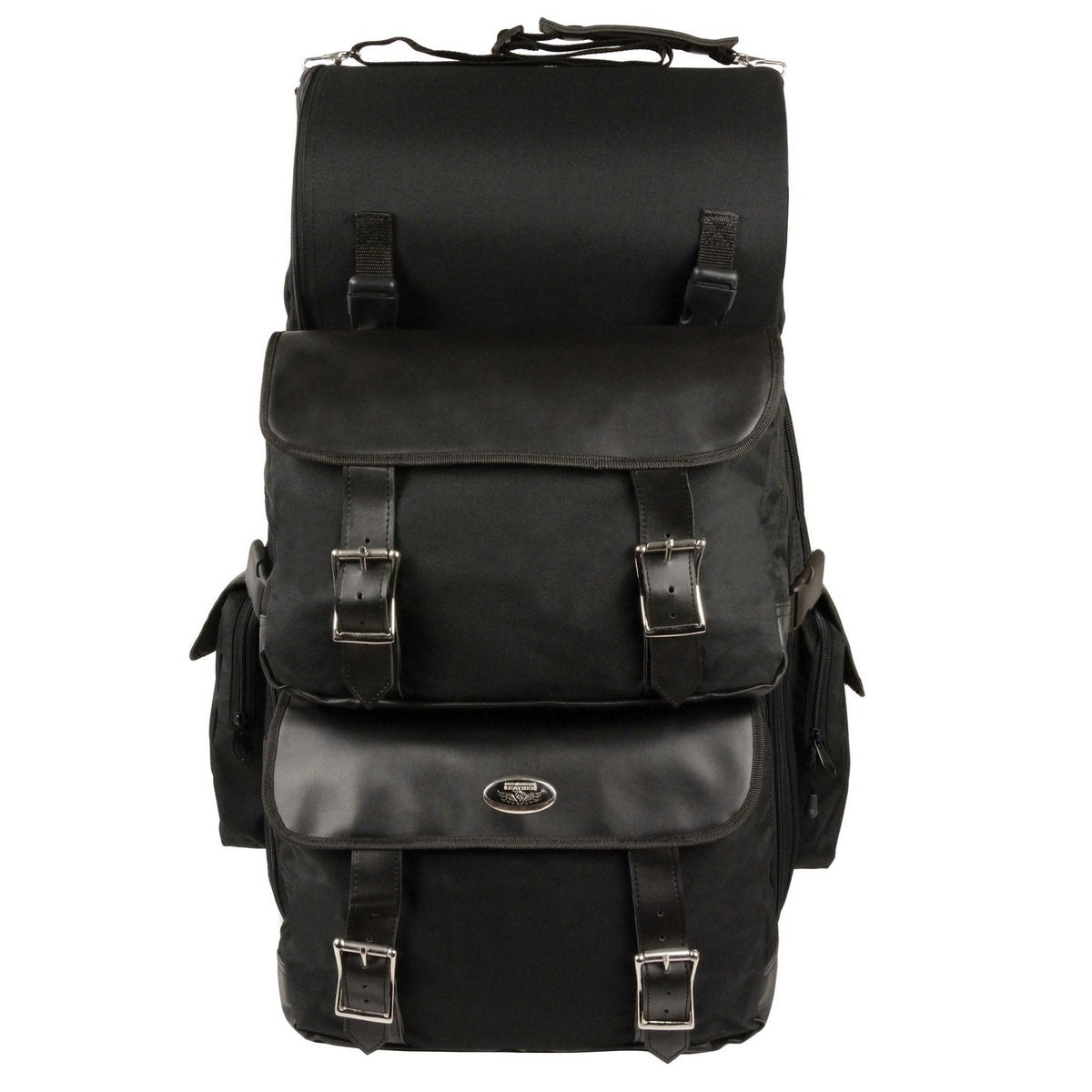 Milwaukee Leather SH606 Black Large Textile 2 Piece Sissy Bar Bag with Briefcase Pockets