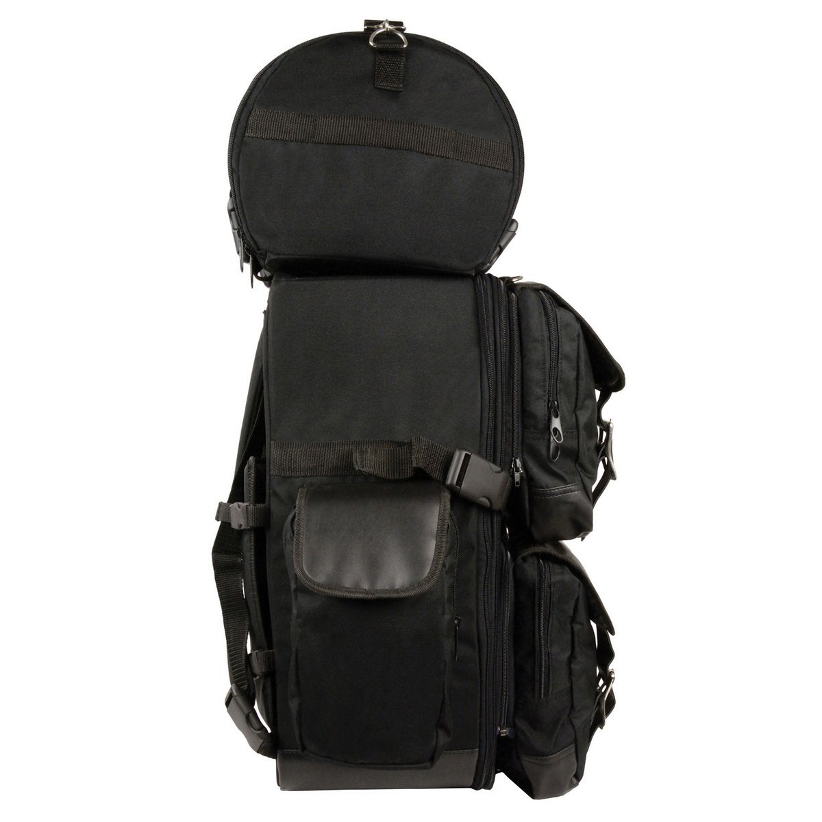 Milwaukee Leather SH606 Black Large Textile 2 Piece Sissy Bar Bag with Briefcase Pockets